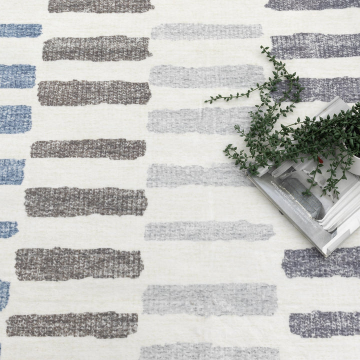 Washwell Modern Stripes Machine Washable Rug - WASH003 - New Arrival