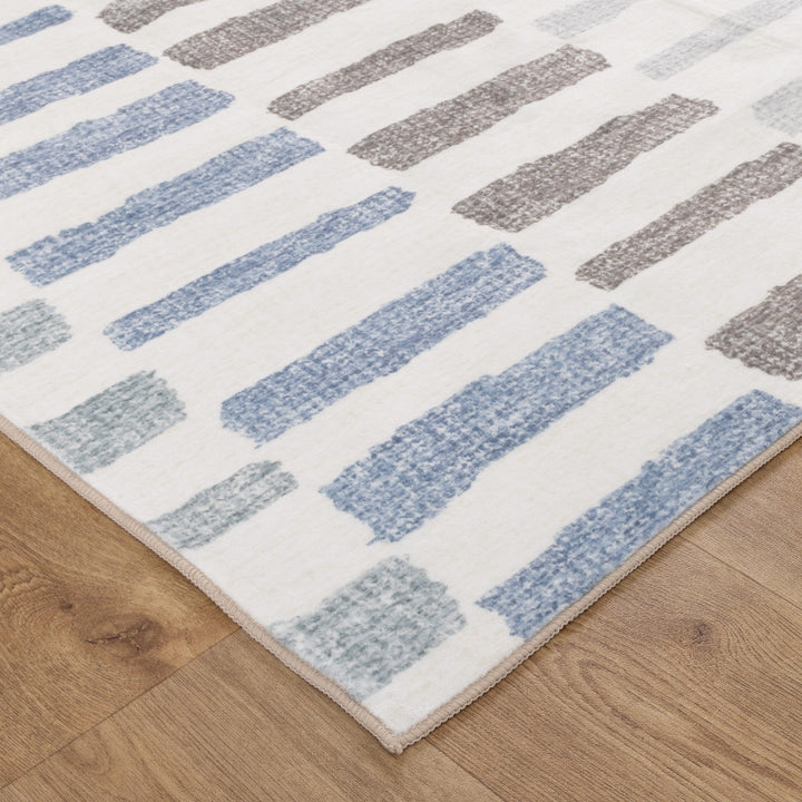 Washwell Modern Stripes Machine Washable Rug - WASH003 - New Arrival