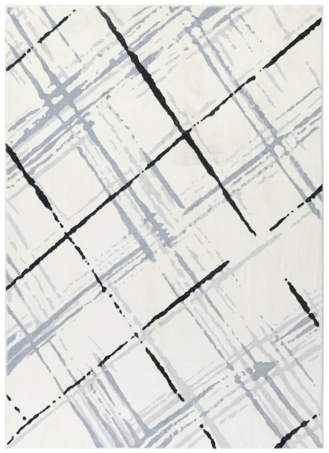 Cloud Geo Cream Blue Washable Rug - FAIR04