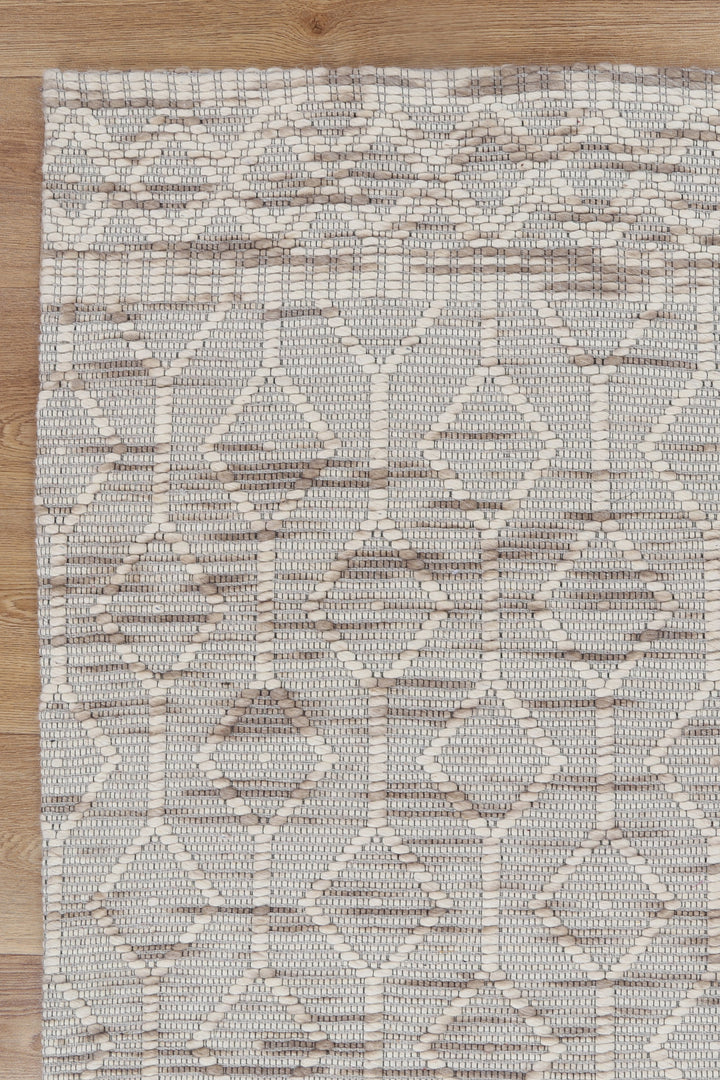 Copacabana Lattice Beige Wool Rug - 2BEIG