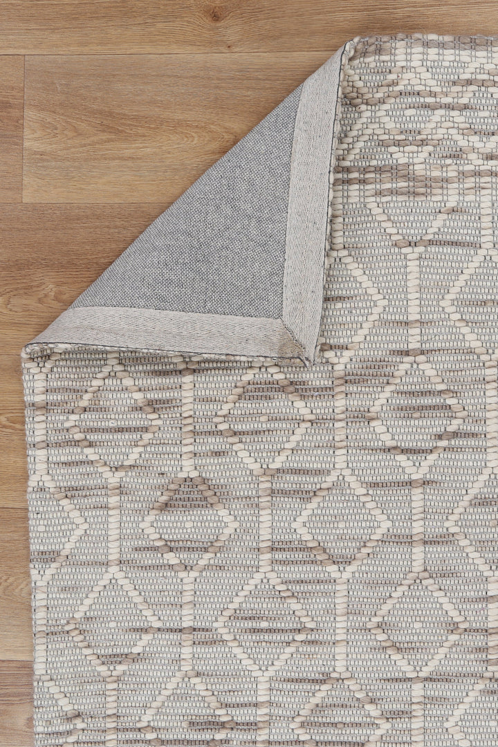Copacabana Lattice Beige Wool Rug - 2BEIG