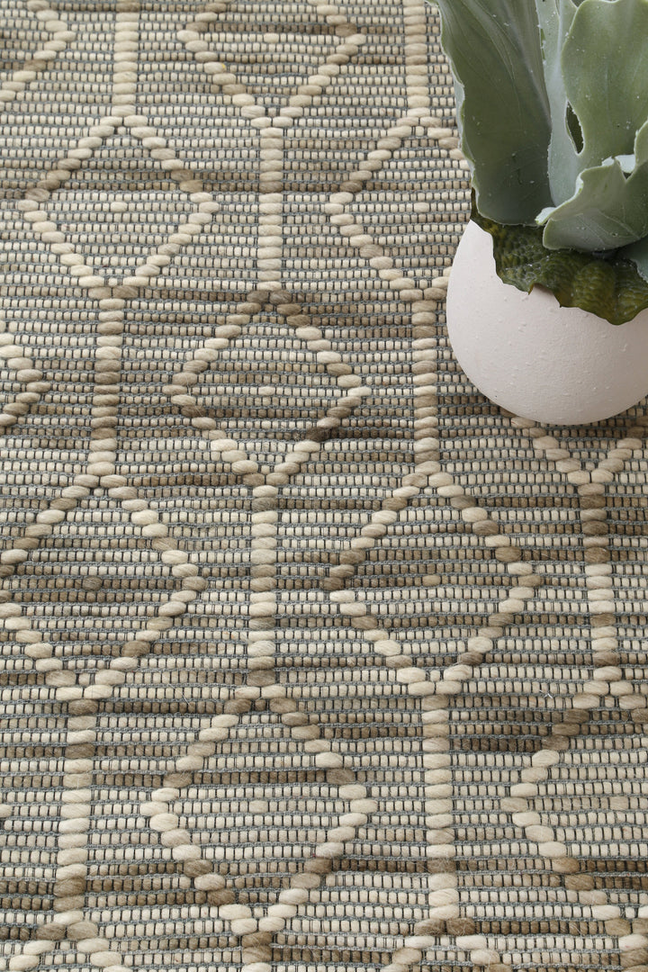 Copacabana Lattice Moss Wool Rug - 2MOSS
