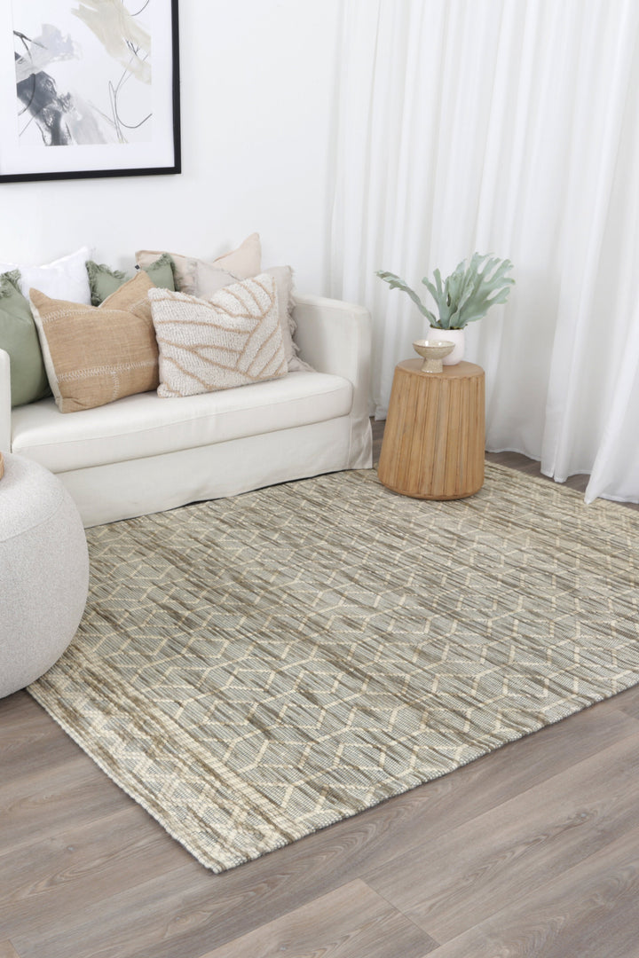 Copacabana Lattice Moss Wool Rug - 2MOSS