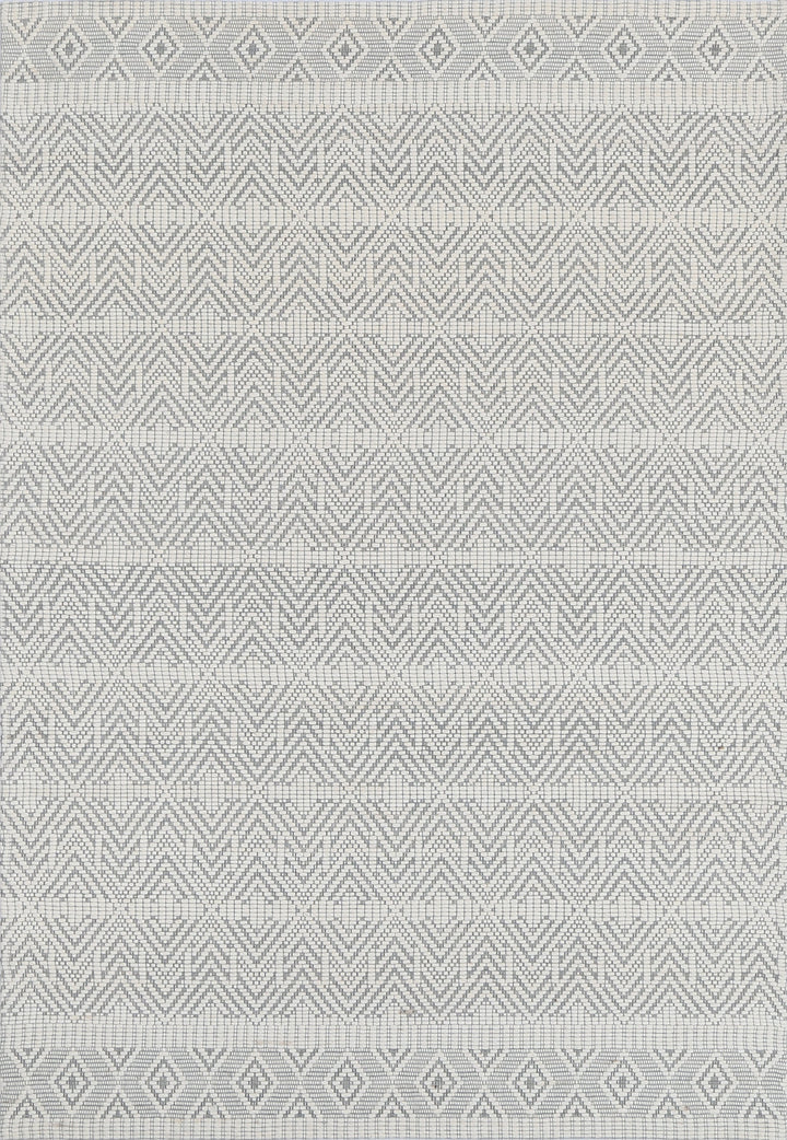 Copacabana Chevron Light Grey Wool Rug - 4LGRE