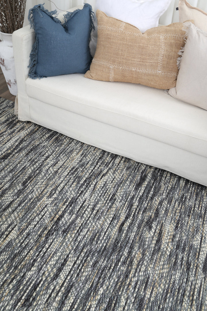 Copacabana Chevron Stone Wool Rug - 4STON