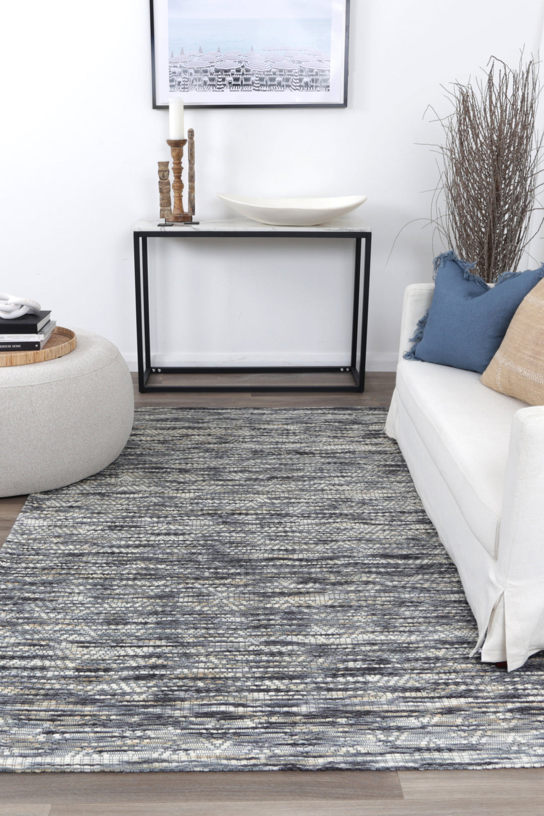 Copacabana Chevron Stone Wool Rug - 4STON