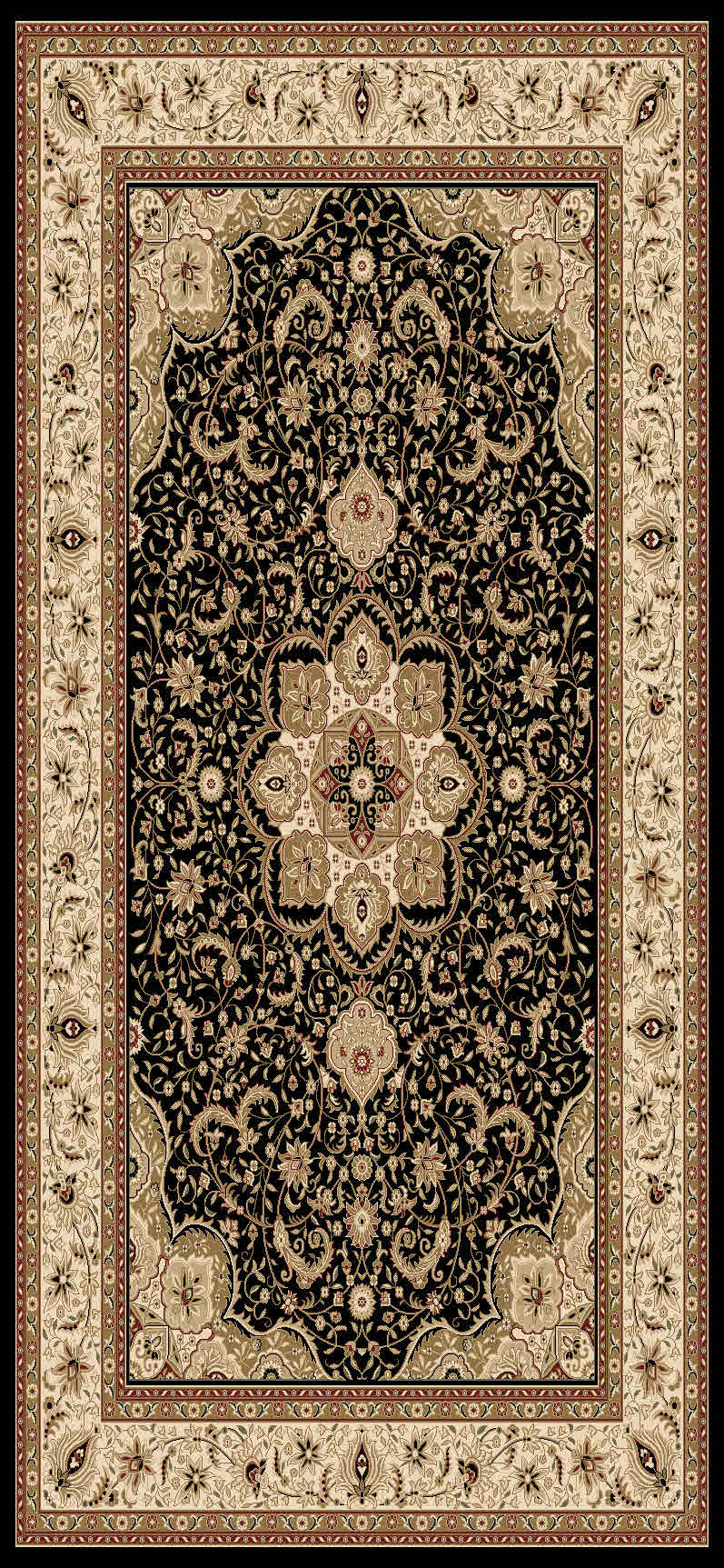 Black Isfahan Rug ISFAHAN 3891 BLACK(091) – Brand Ventures Pty Ltd