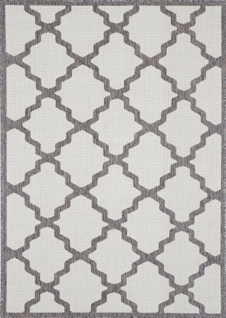 Sisalo Cream and Grey Geometric Rug - 5663/W71-W