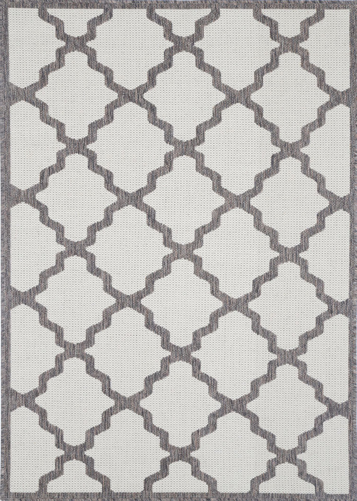 Sisalo Cream and Grey Geometric Rug - 5663/W71-W