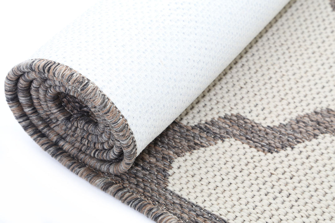 Sisalo Cream and Grey Geometric Rug - 5663/W71-W
