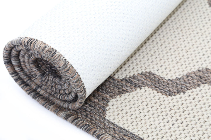 Sisalo Cream and Grey Geometric Rug - 5663/W71-W