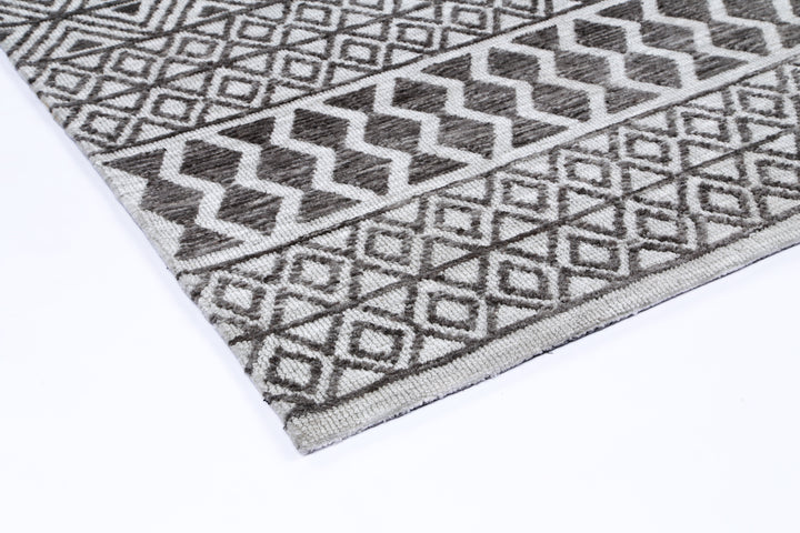 Amritsar Ramdass Charcoal & Beige Cotton Blend Rug - 4CBEI
