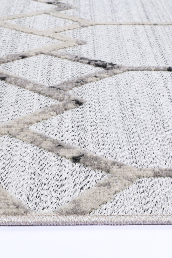 Ares Dorian Geometric Cream and Taupe Rug - 02