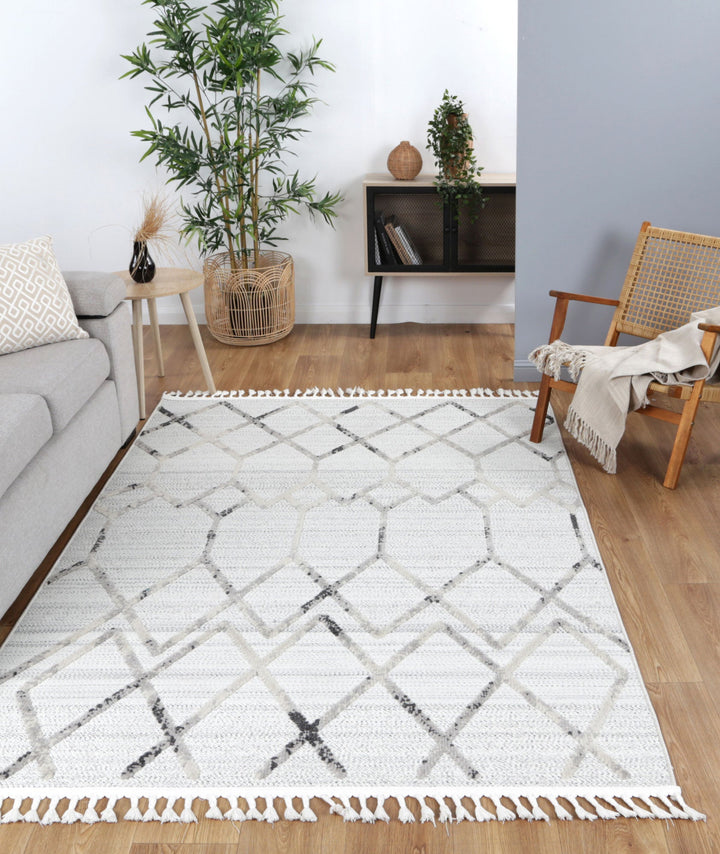 Ares Dorian Geometric Cream and Taupe Rug - 02