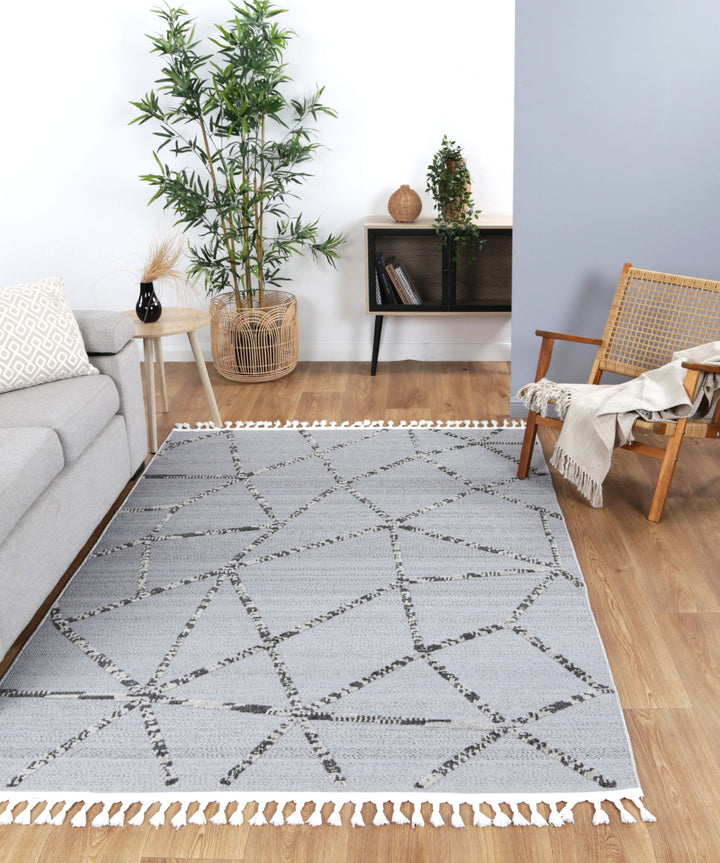 Ares Sparta Geomteric Grey and Ash Rug - 06