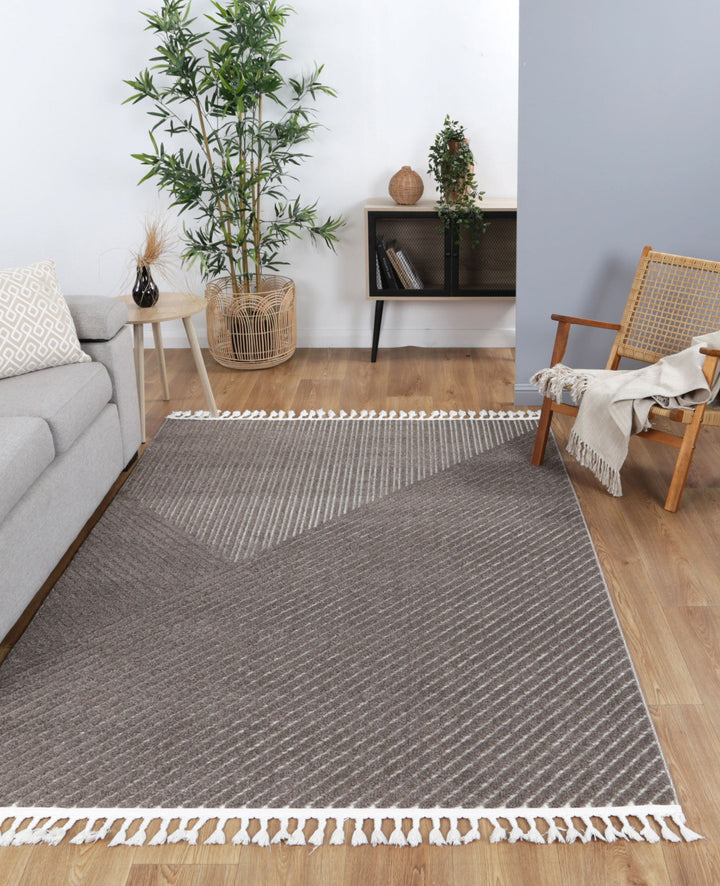 Ares Thasos Overlay Taupe Rug - 11
