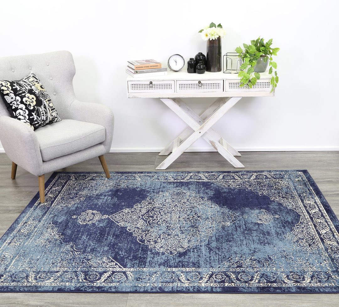 Arya Distressed Navy Rug - 6010 NAVY – Brand Ventures Pty Ltd