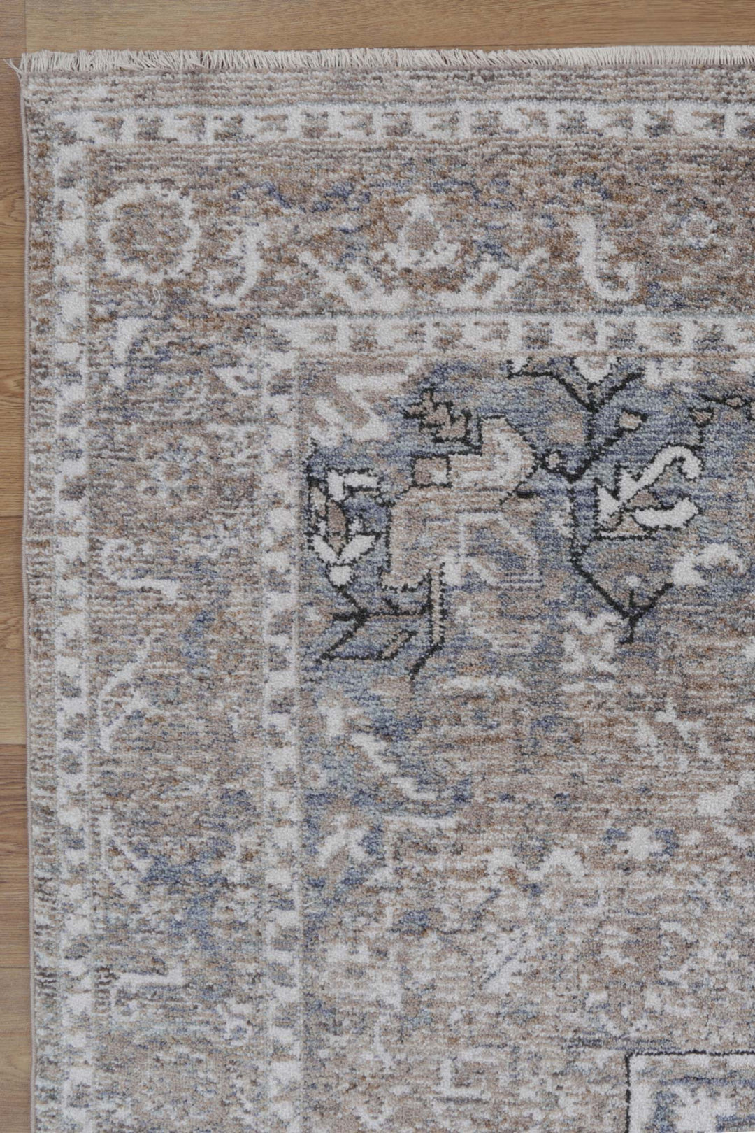 Baltimore Virginia Medallion Transitional Ash Rug - B07