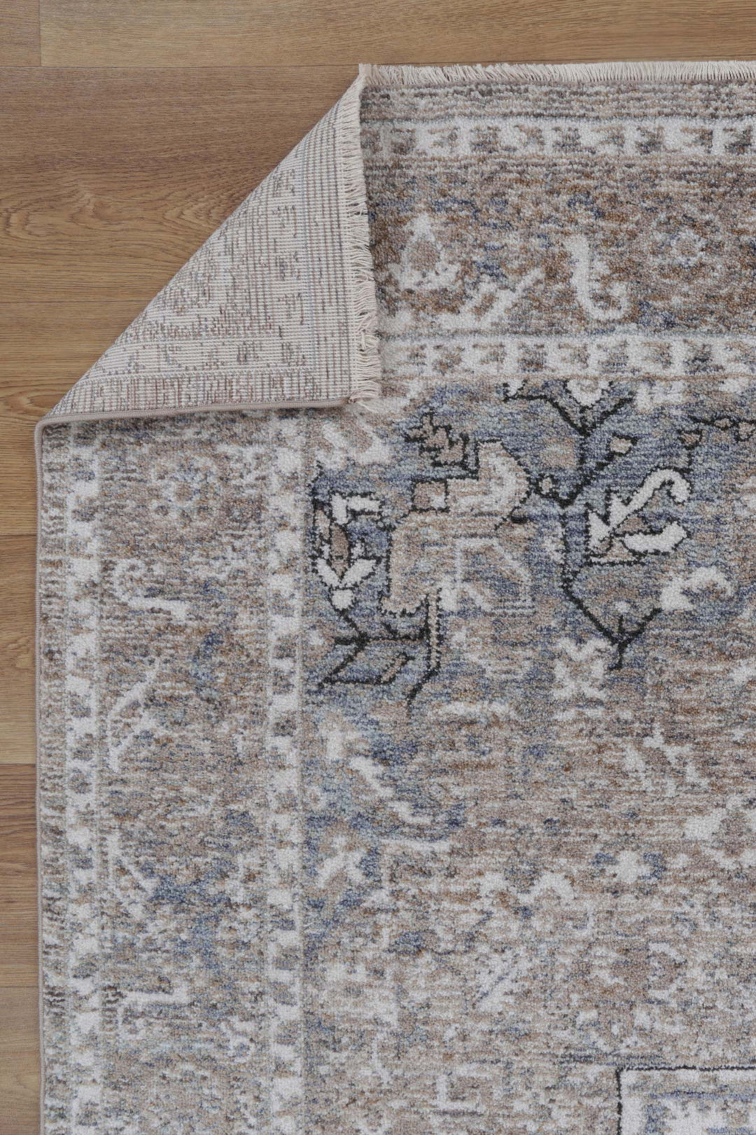 Baltimore Virginia Medallion Transitional Ash Rug - B07