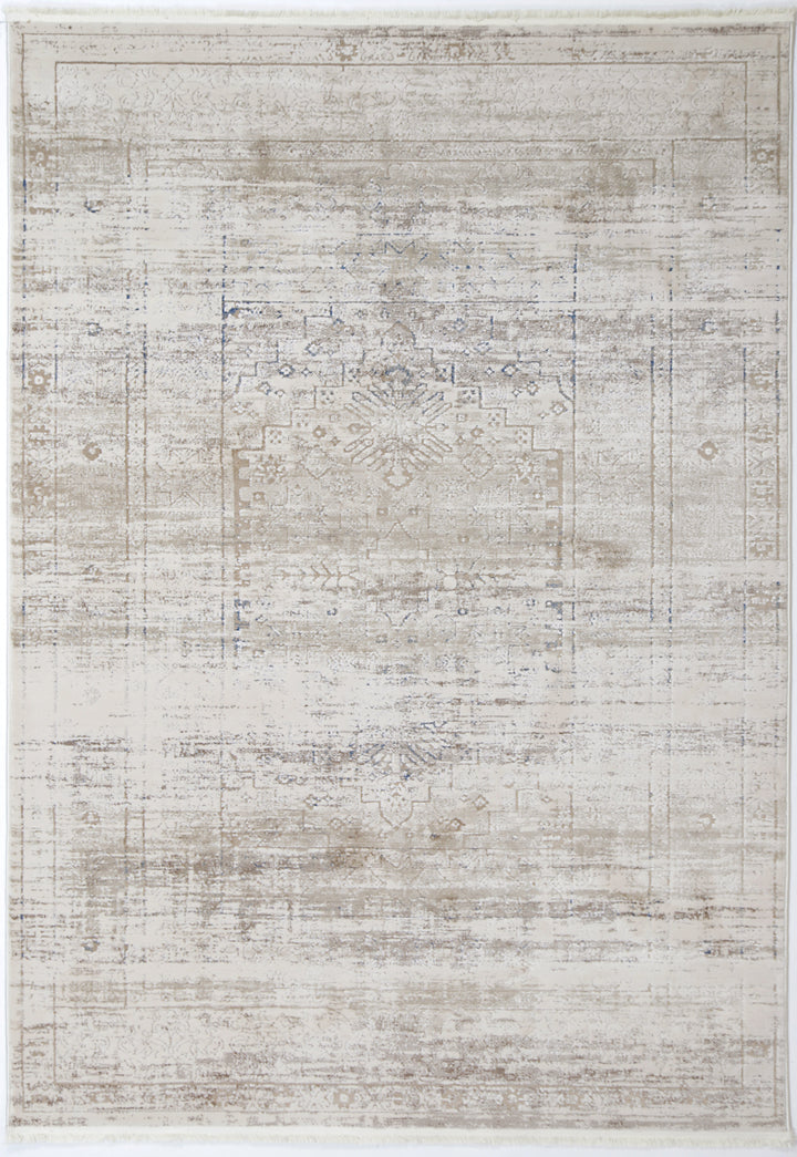 Bohemian Paradise Traditional Beige Blue Rug -04BBLU