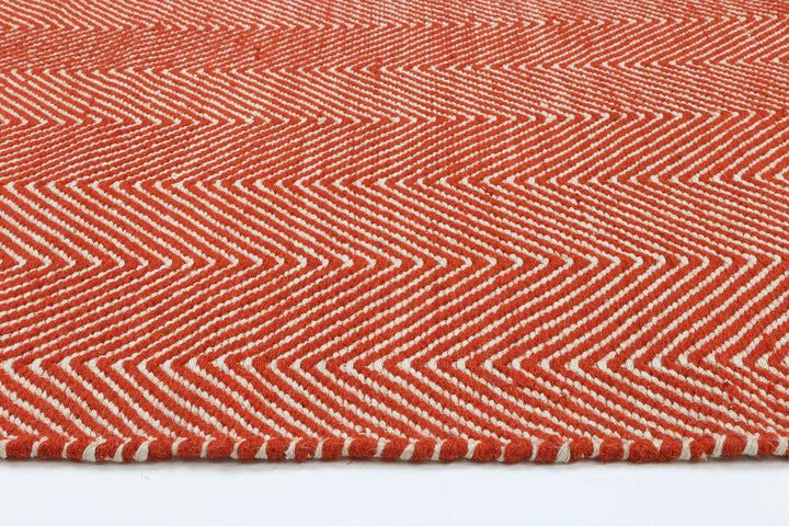Bondi Chevron Tamarind and White Wool Blend Rug
