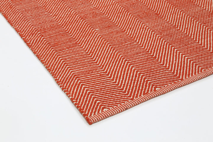 Bondi Chevron Tamarind and White Wool Blend Rug