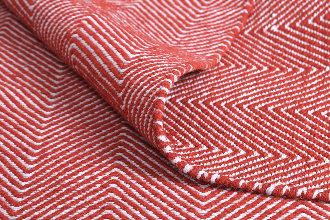 Bondi Chevron Tamarind and White Wool Blend Rug