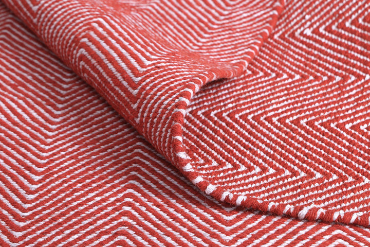 Bondi Chevron Tamarind and White Wool Blend Rug
