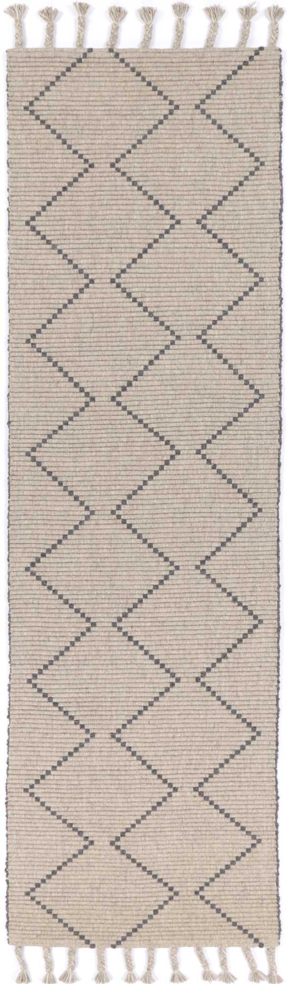Goa Zig-Zag Wool Blend Ash Rug - D2ASH