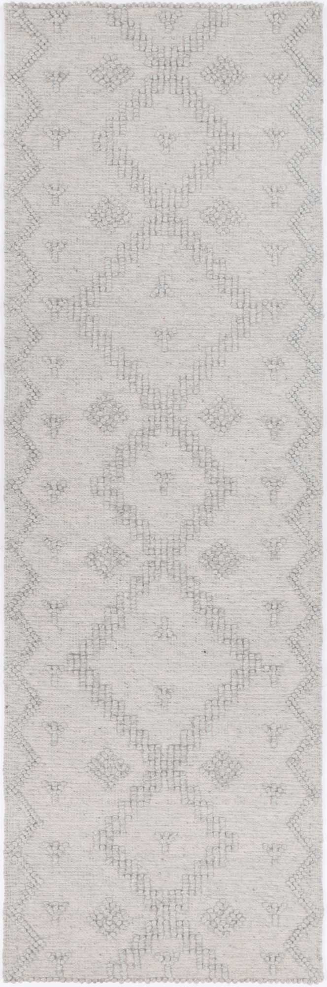 Goa Aztec Wool Blend Grey Rug -  (No Tassel) - D5GRE