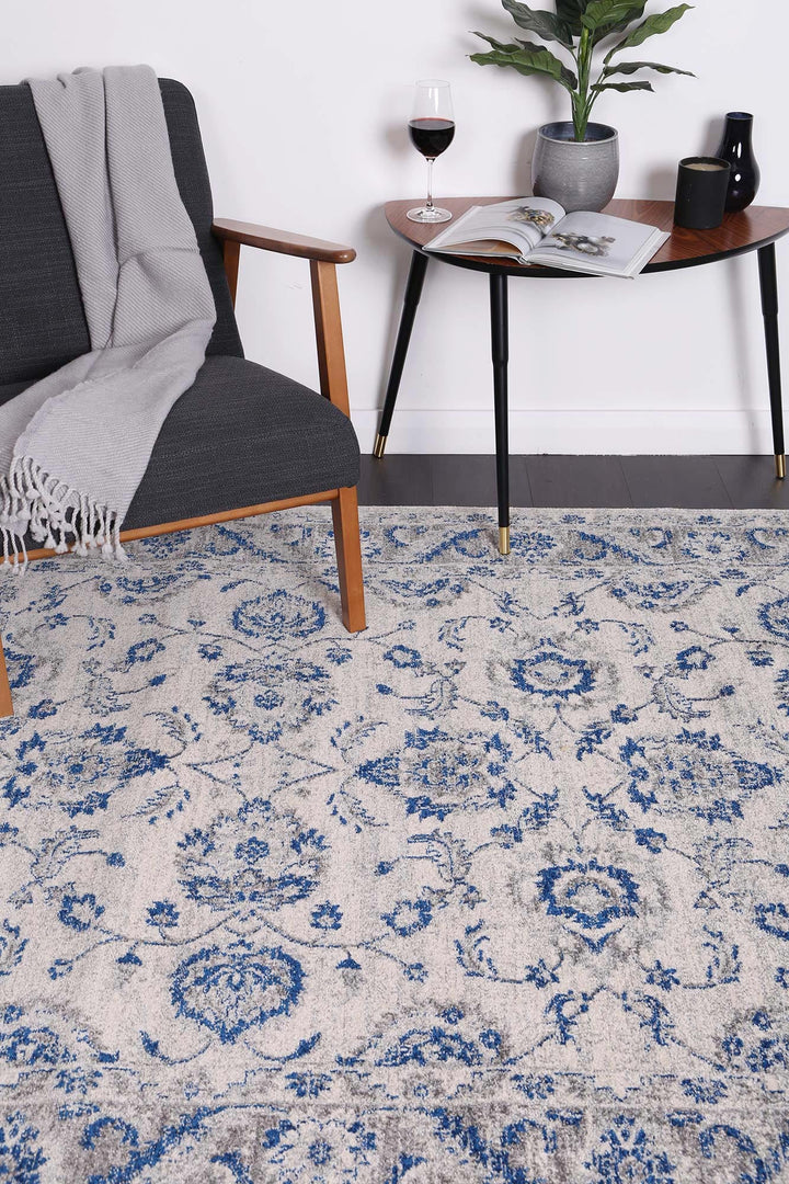 Delicate Cassandra Blue & Ivory Rug -  DEL17