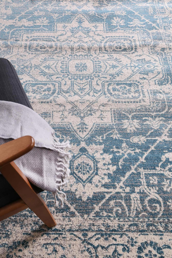 Delicate Audrey Ivory & Blue Rug - DEL19