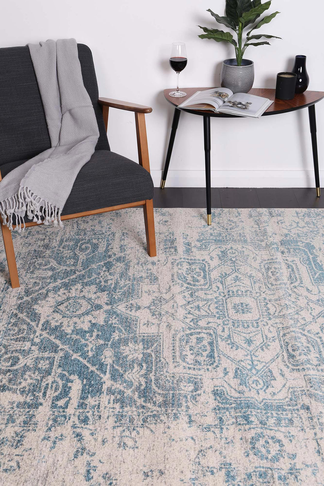 Delicate Audrey Ivory & Blue Rug - DEL19