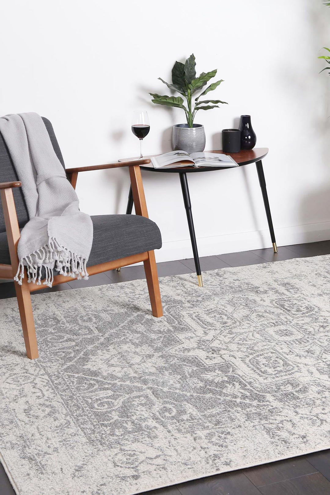 Delicate Audrey Ivory & Grey Rug - DEL20