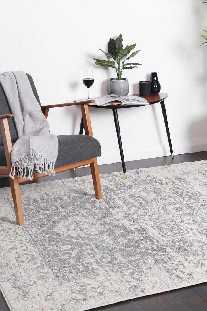 Delicate Audrey Ivory & Grey Rug - DEL20