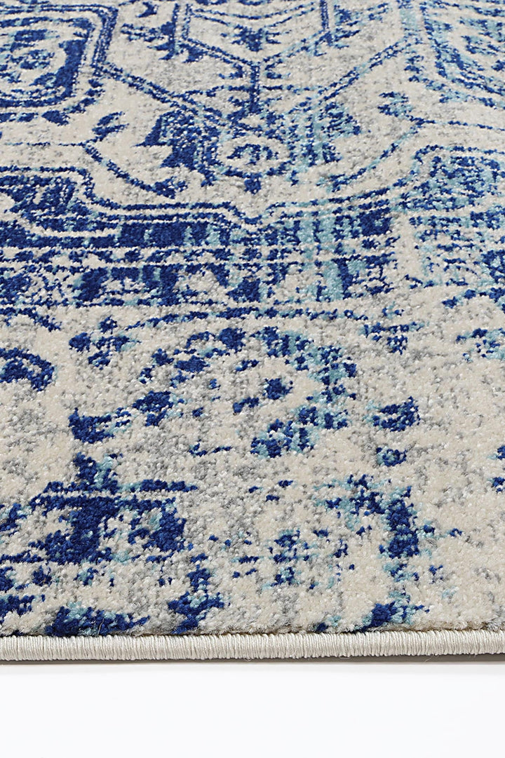 Delicate Audrey Ivory & Navy Rug - DEL21