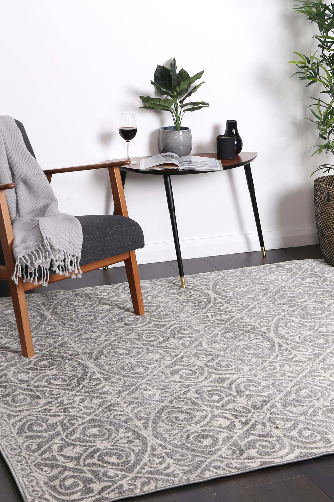 Delicate Katherine Grey & Ivory Rug -  DEL23