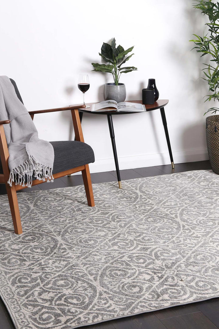 Delicate Katherine Grey & Ivory Rug -  DEL23