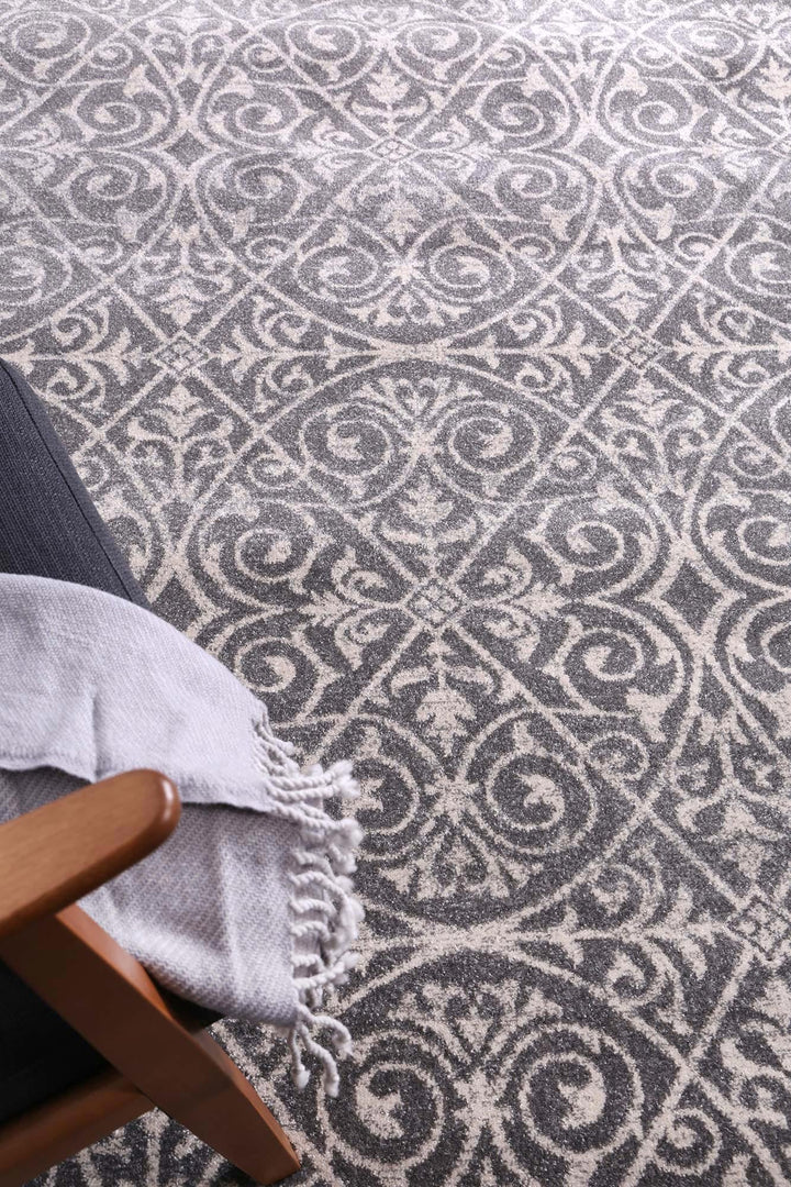 Delicate Katherine Grey & Ivory Rug -  DEL23