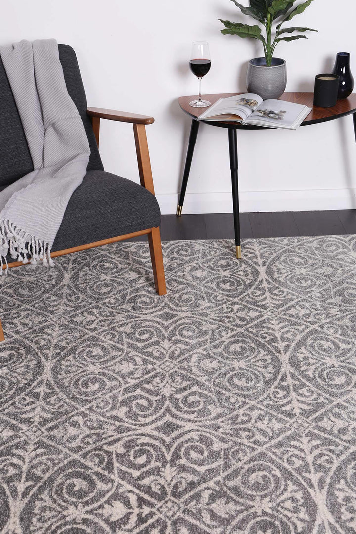 Delicate Katherine Grey & Ivory Rug -  DEL23