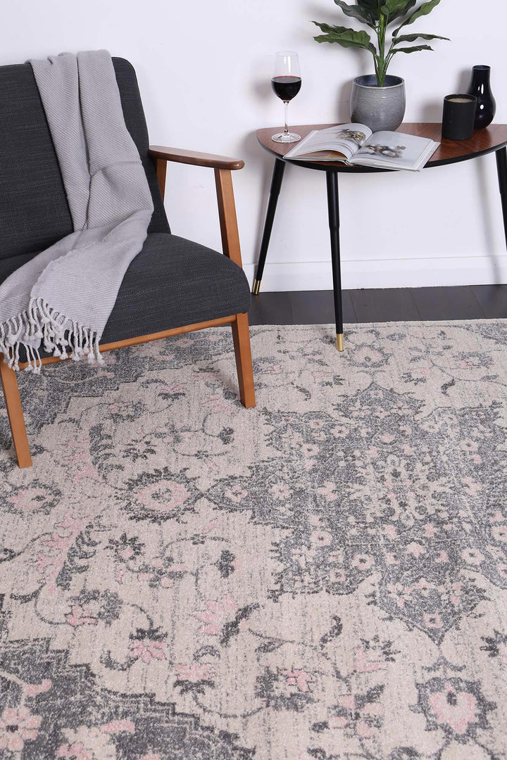 Delicate Madeleine Grey & Ivory Rug -  DEL25