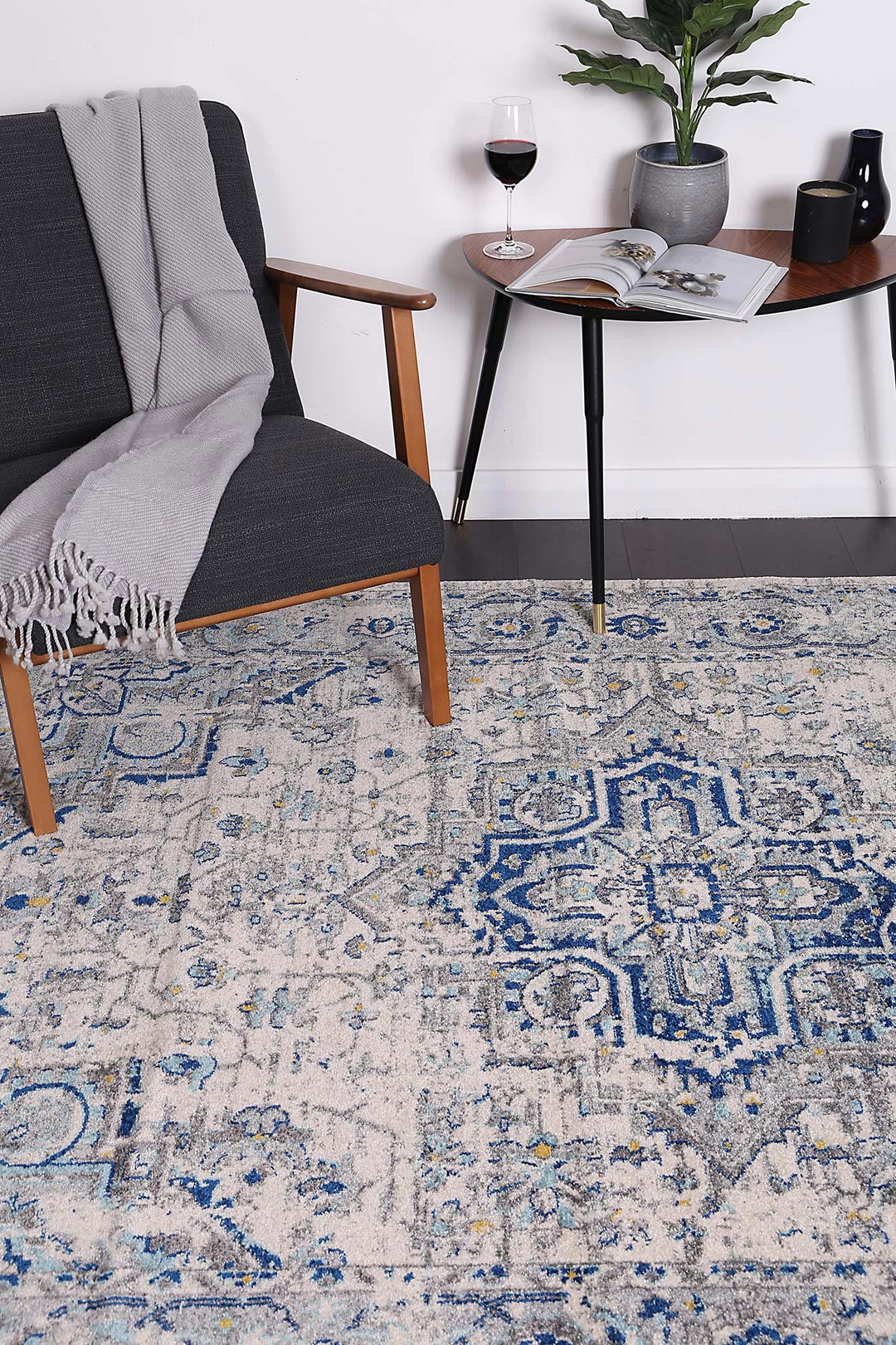 Delicate Montana Ivory & Blue Rug -  DEL26