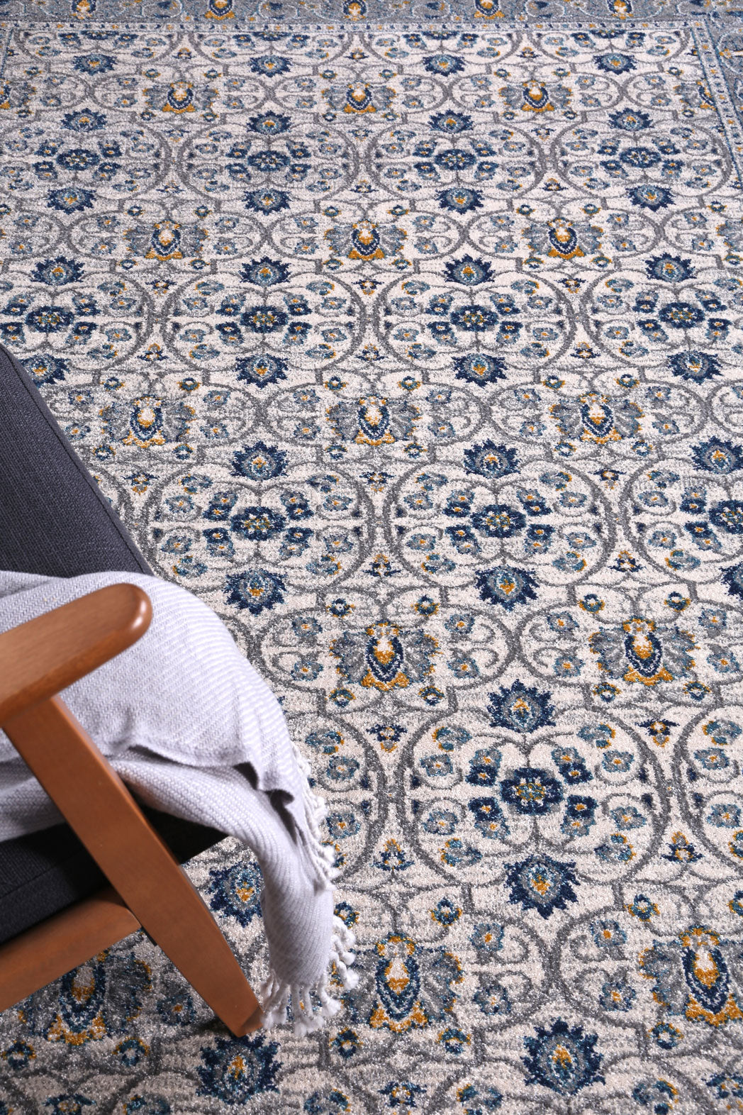 Delicate Rustic Blue Rug - DELI03
