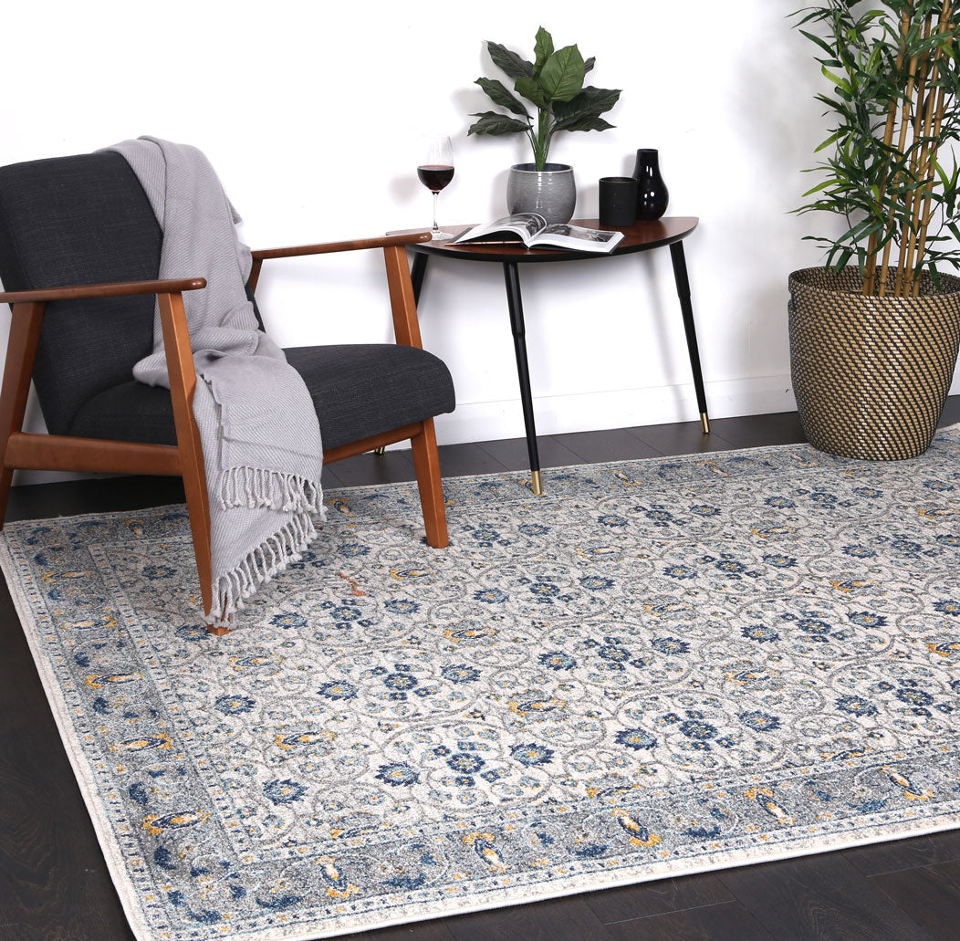 Delicate Rustic Blue Rug - DELI03