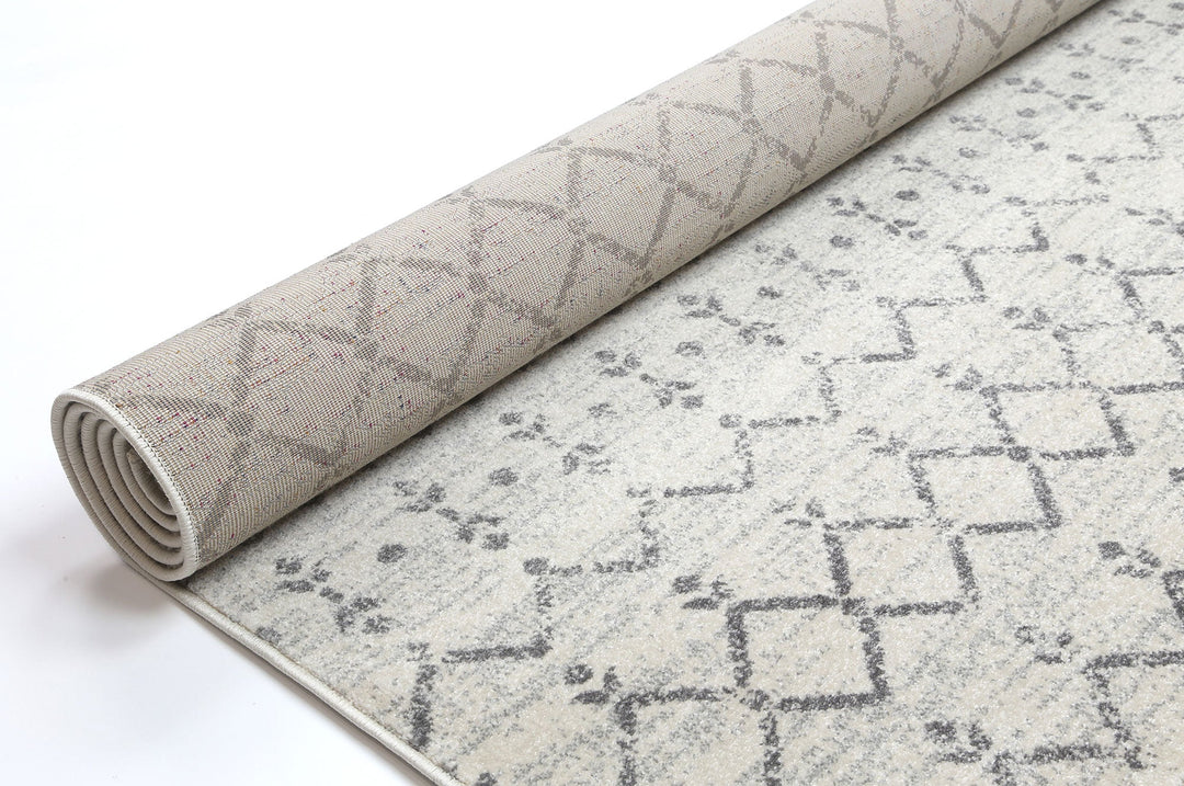 Delicate Geometric Ivory and Grey - DELI08