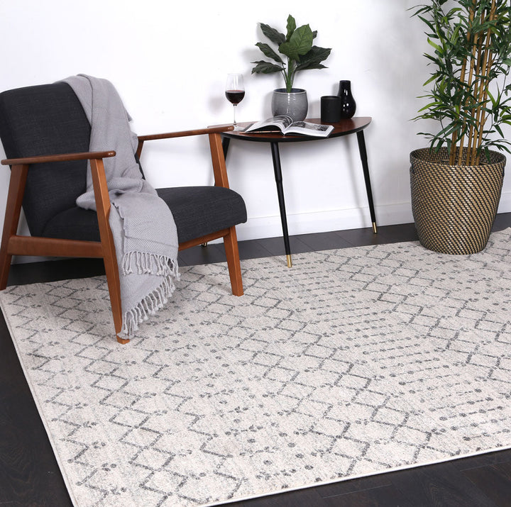 Delicate Geometric Ivory and Grey - DELI08
