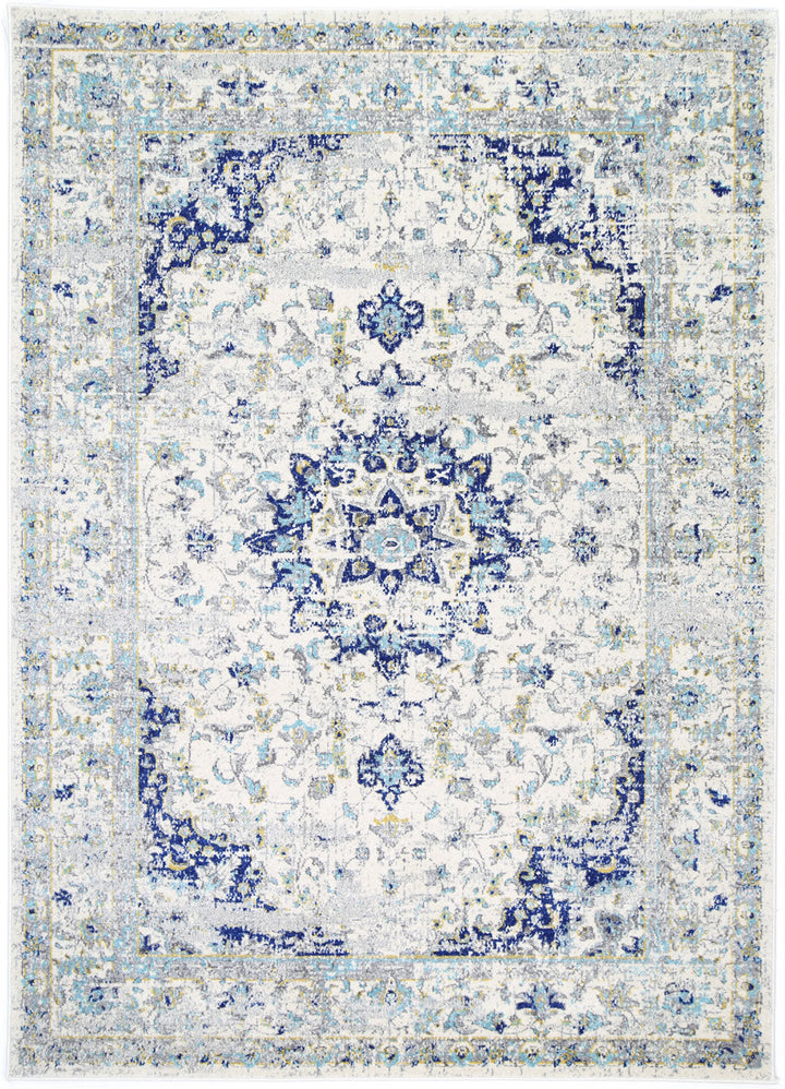 Delicate Magnificance Ivory and Blue Rug - DELI13