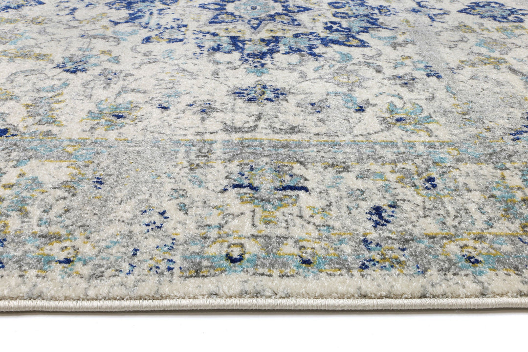 Delicate Magnificance Ivory and Blue Rug - DELI13