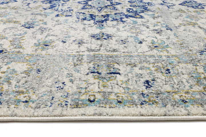 Delicate Magnificance Ivory and Blue Rug - DELI13