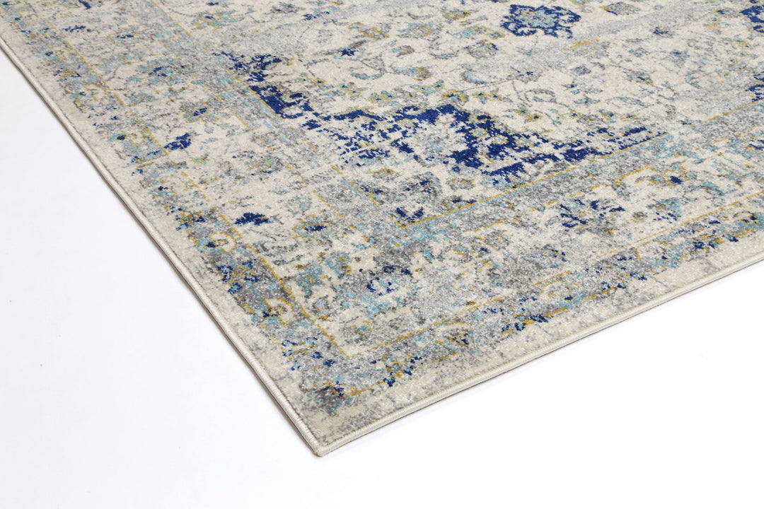 Delicate Magnificance Ivory and Blue Rug - DELI13